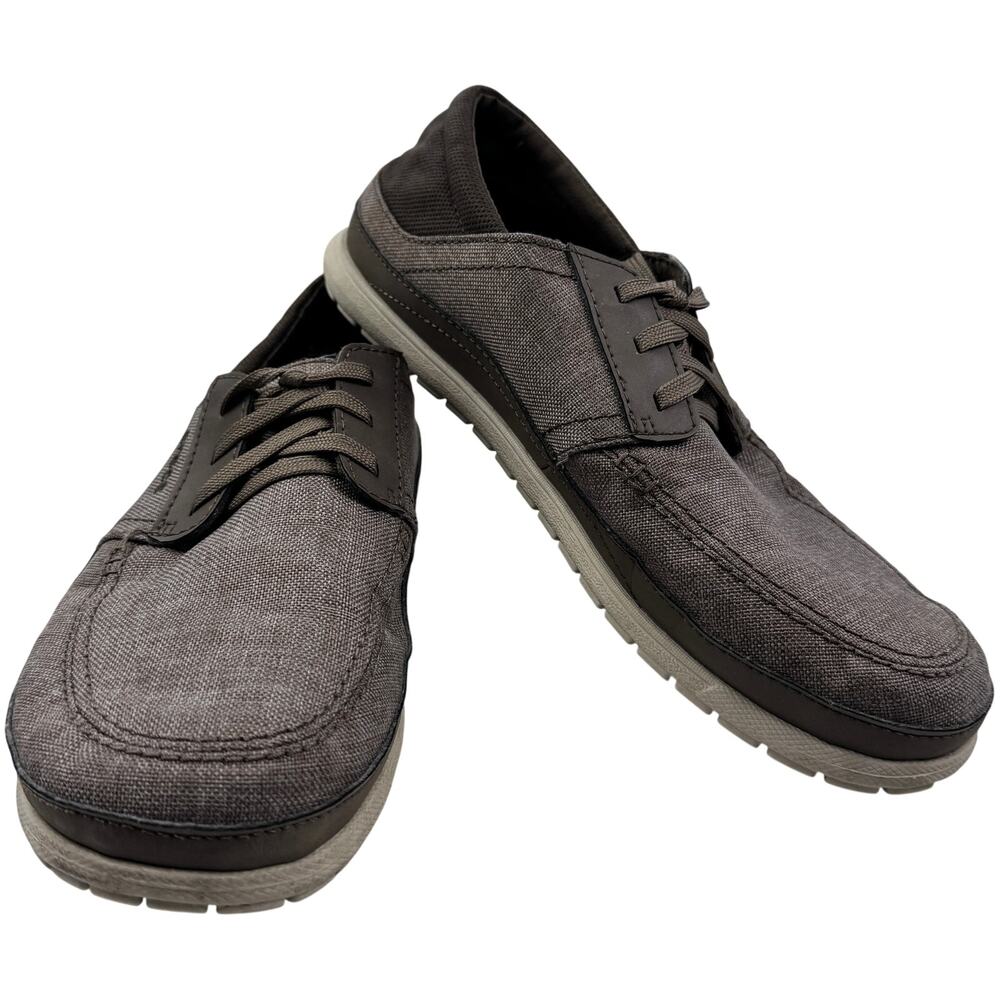 Crocs Santa Cruz Playa Canvas Lace Up Boat Deck Casual Shoes Men's Size 10